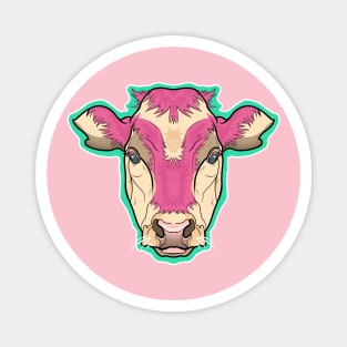 Strawberry cow symmetrical portrait style Magnet